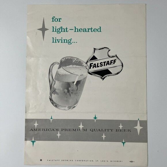 Light-Hearted Living Vintage Sheet Music Falstaff Beer Ad Piano Voice 1960 - Picture 2 of 5